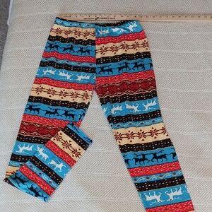 Eve Red and Blue Nordic Pattern Leggings